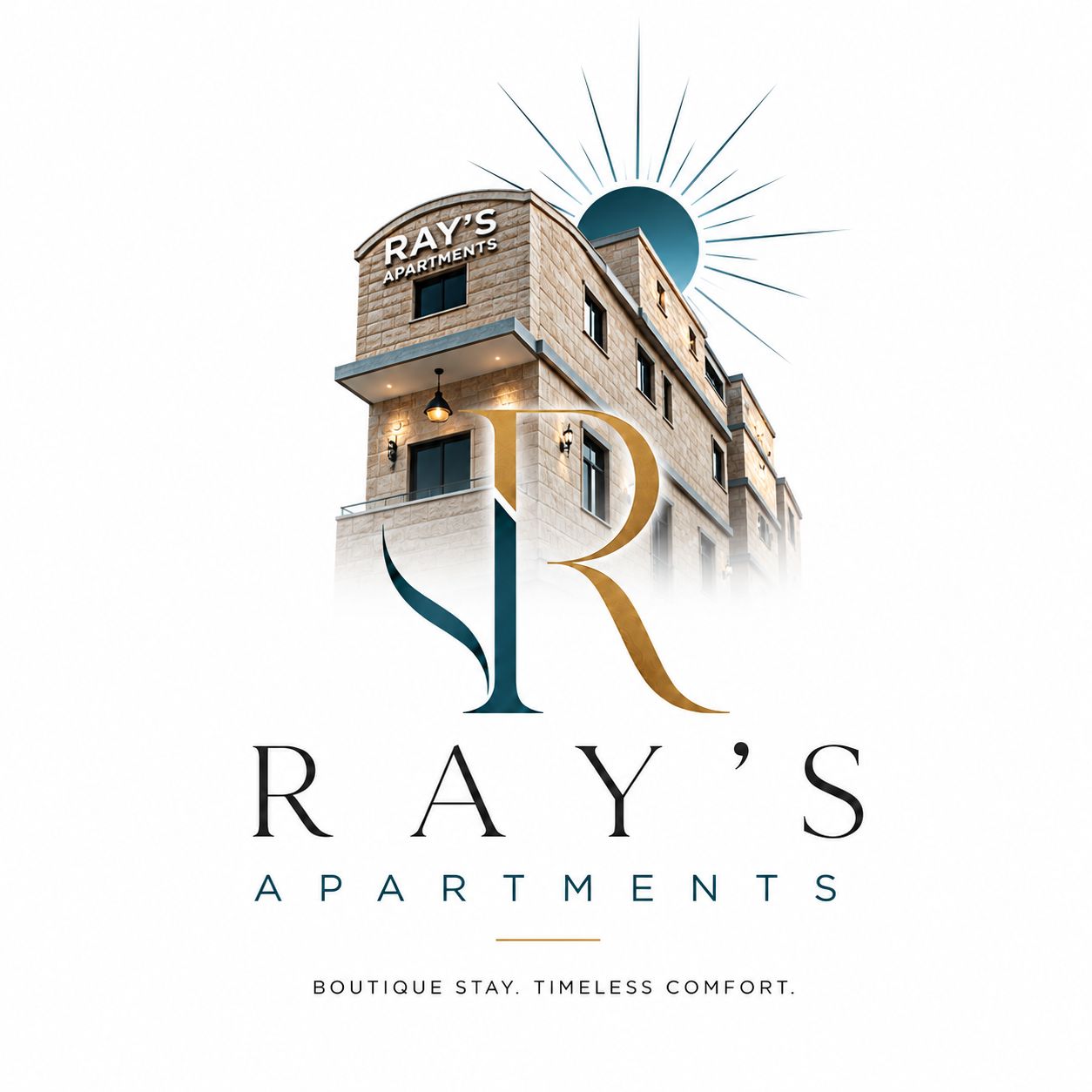 Ray's Apartments building and monogram